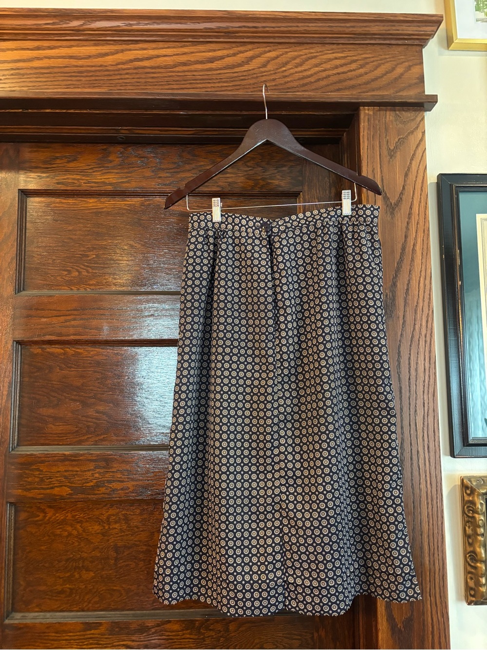 Vintage Navy Patterned Women's Skirt